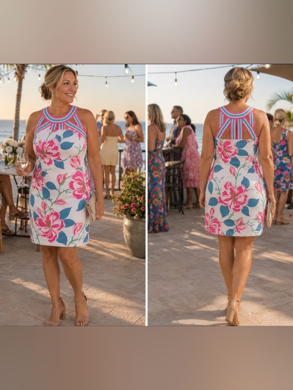 Gretchen Scott Designs Isosceles White Floral Dress